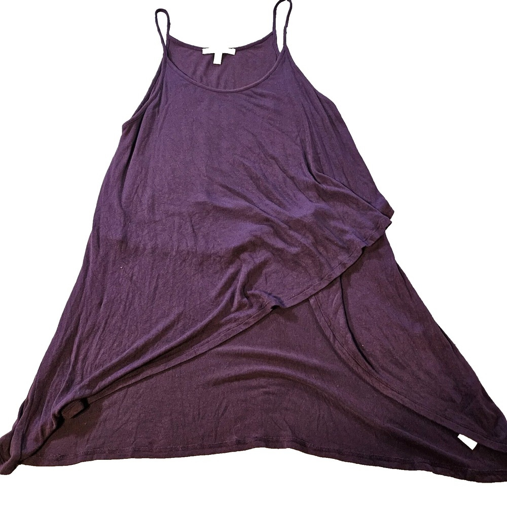 Express One Eleven Womens M Purple Asymmetrical Handkerchief Hem Tunic Tank Top